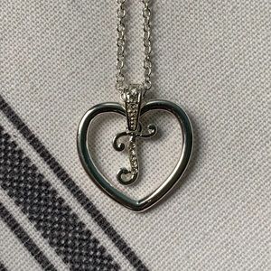 T Initial Heart Necklace